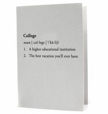 College Definition Letterpress Card