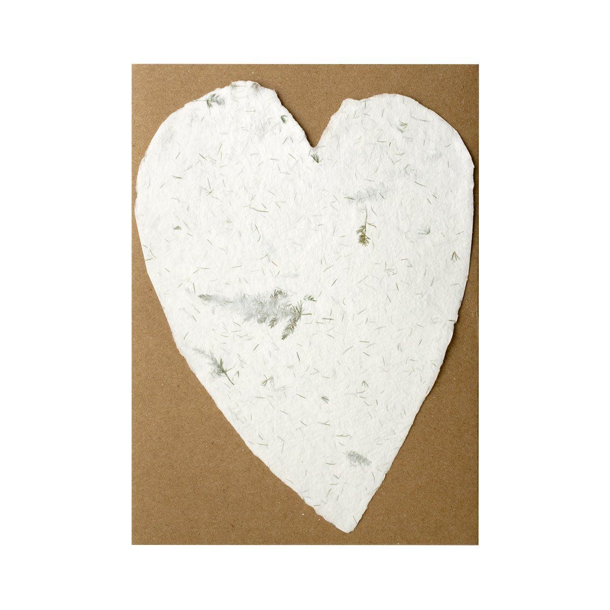 Large Fern Handmade Paper Heart