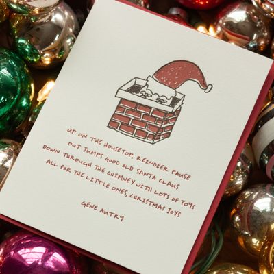 Down the Chimney Letterpress Holiday Card