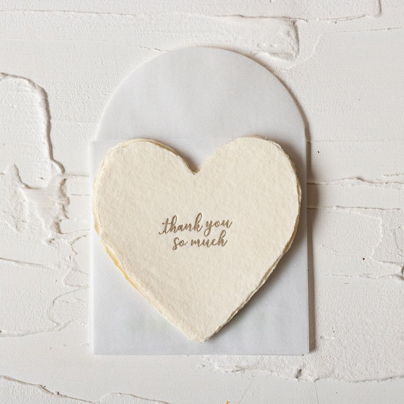 Thank You So Much Letterpress Heart Enclosure