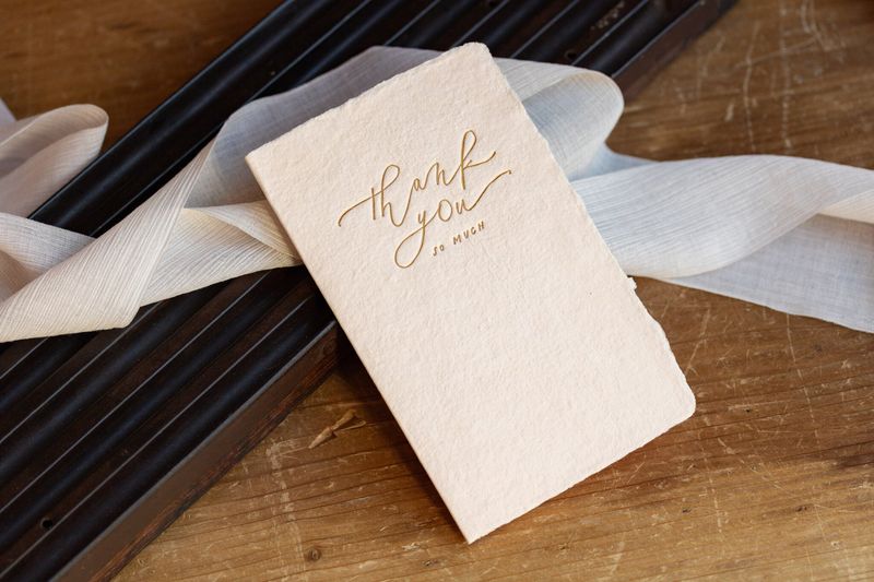 Thank You So Much Letterpress Calligraphy Note