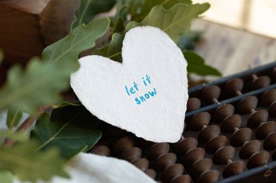 Let It Snow Letterpress Foiled Heart Enclosure