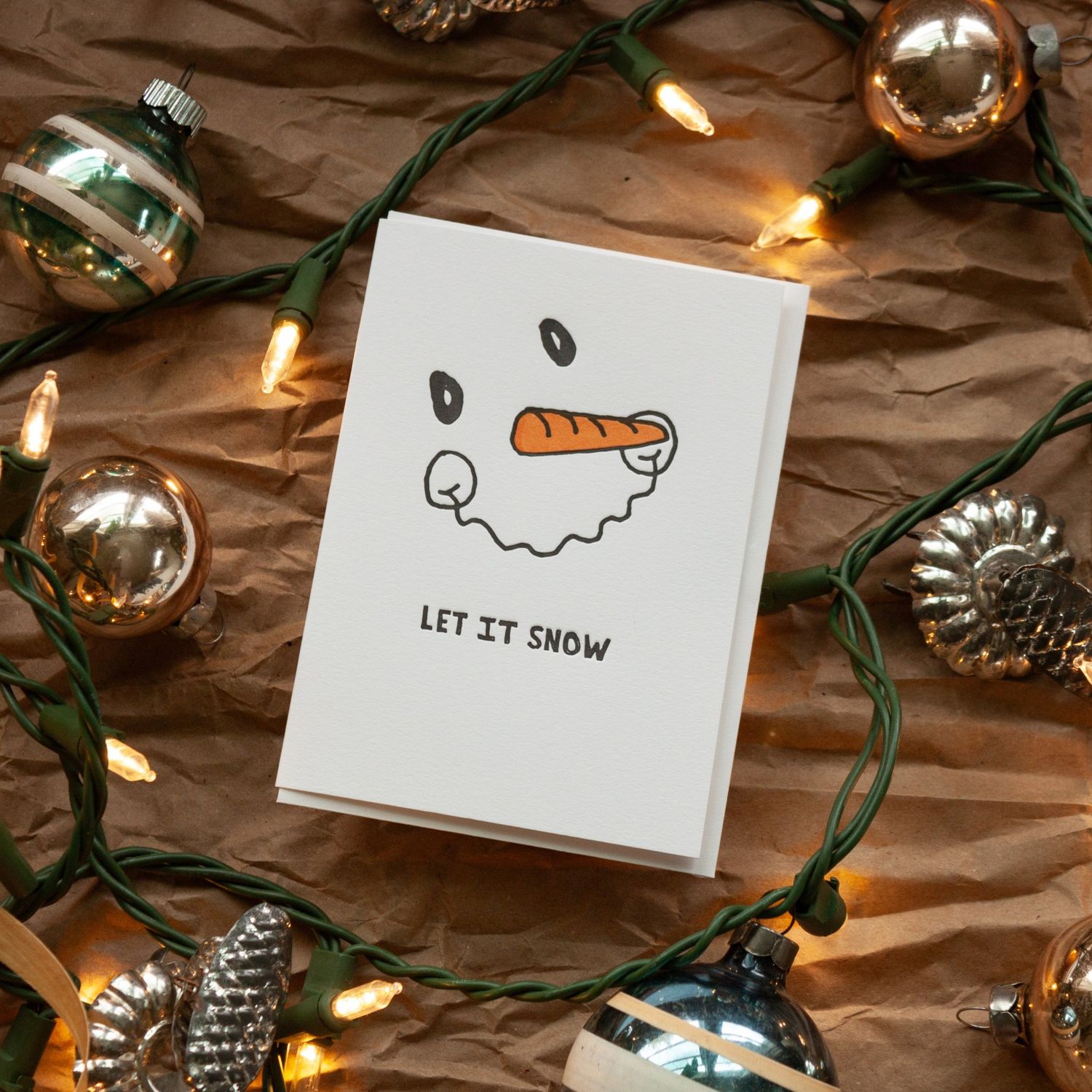 Let It Snow Holiday Letterpress Card