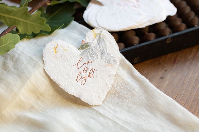 Love &amp; Light Letterpress Foiled Heart Enclosure
