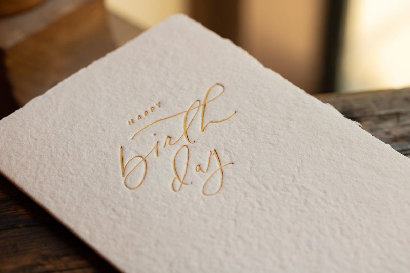 Happy Birthday Letterpress Calligraphy Note