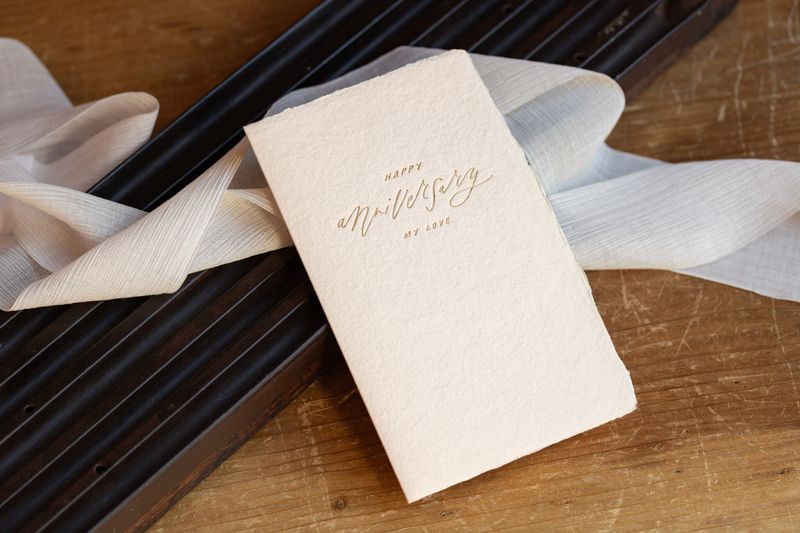 Happy Anniversary My Love Letterpress Calligraphy Note