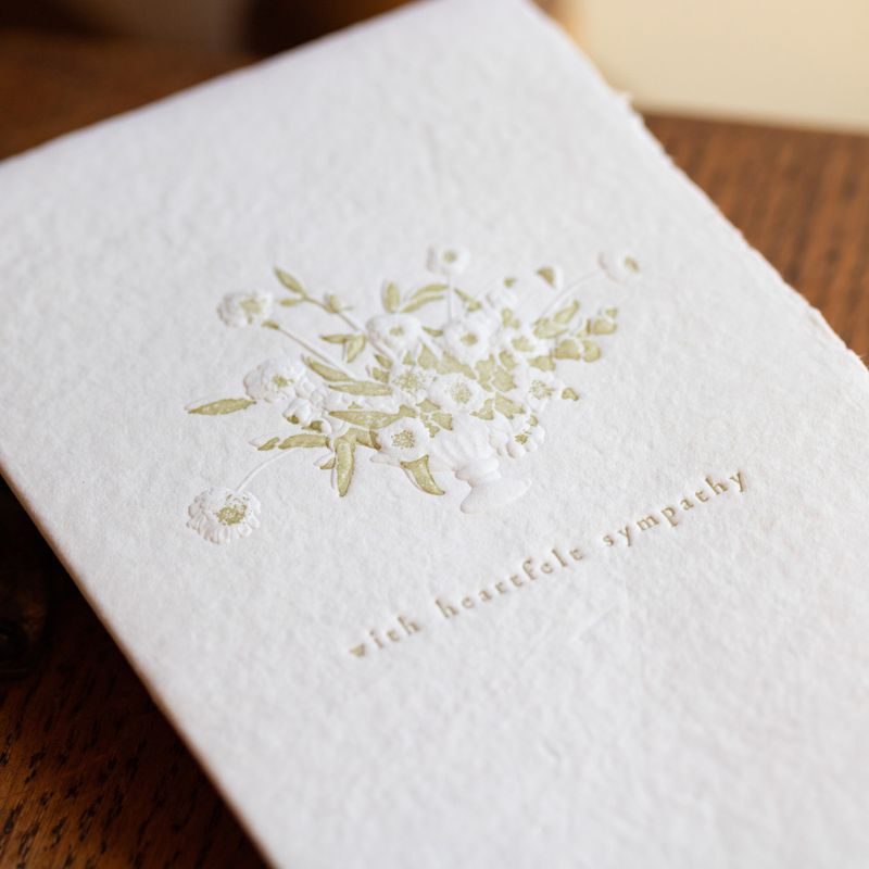 With Heartfelt Sympathy Paper Sculpture Letterpress Card