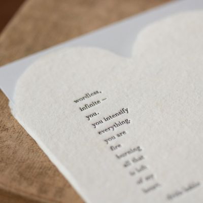 Frida Kahlo Quote Letterpress Deckled Heart Card