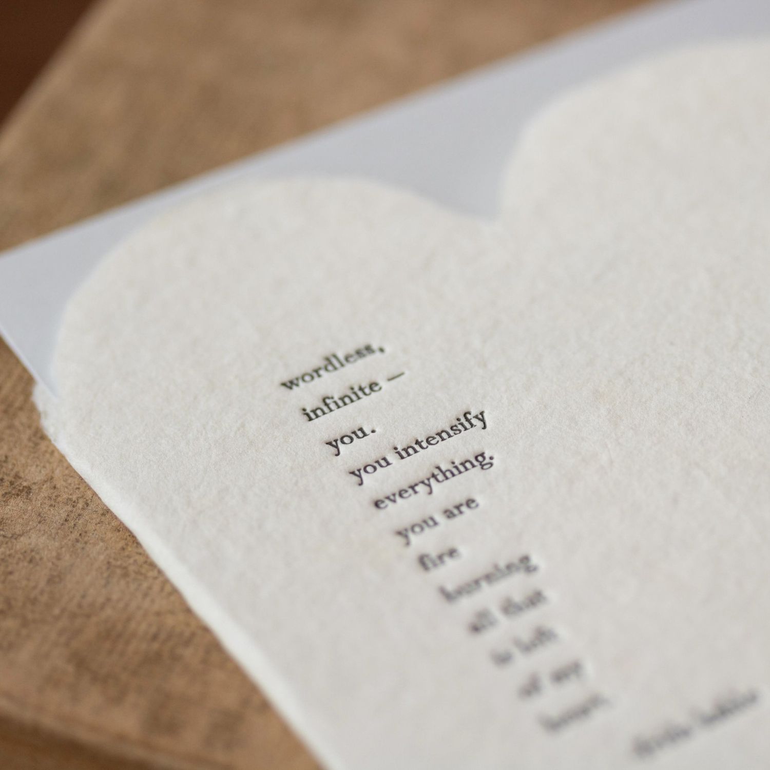 Frida Kahlo Quote Letterpress Deckled Heart Card