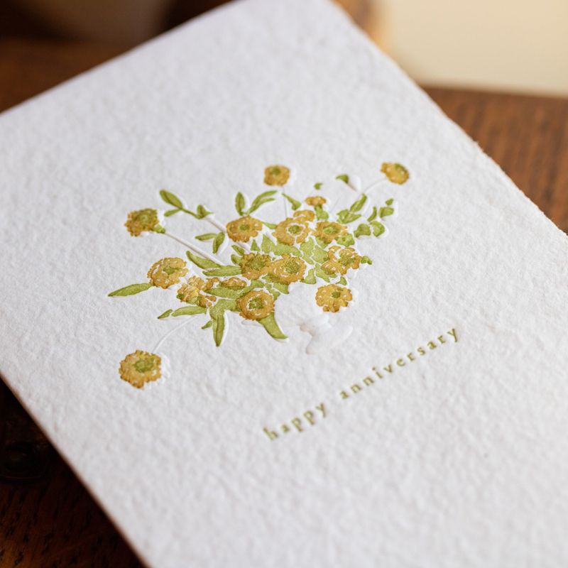 Happy Anniversary Paper Sculpture Letterpress Card