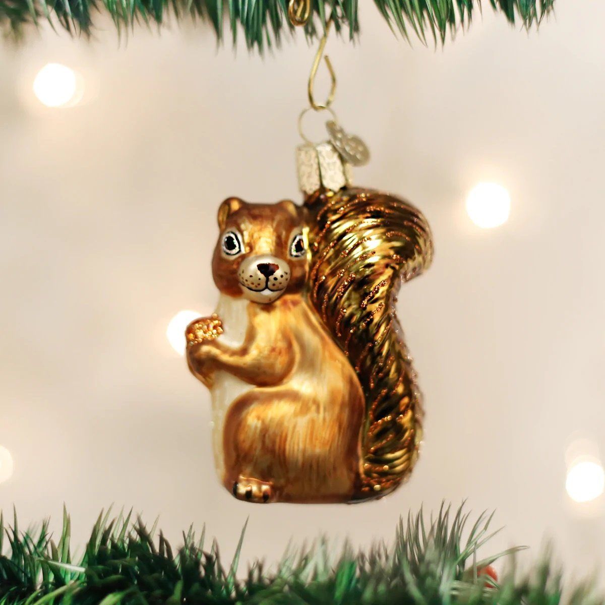 Squirrel Glass Ornament
