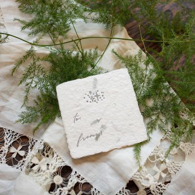 Petite Stars Fern Handmade Paper Letterpress Tag