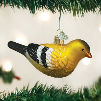 American Goldfinch Glass Ornament