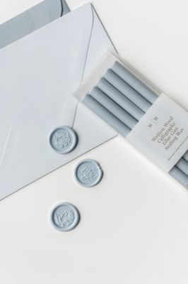 Written Word Dusty Blue Glue Gun Wax Sticks Box of 5