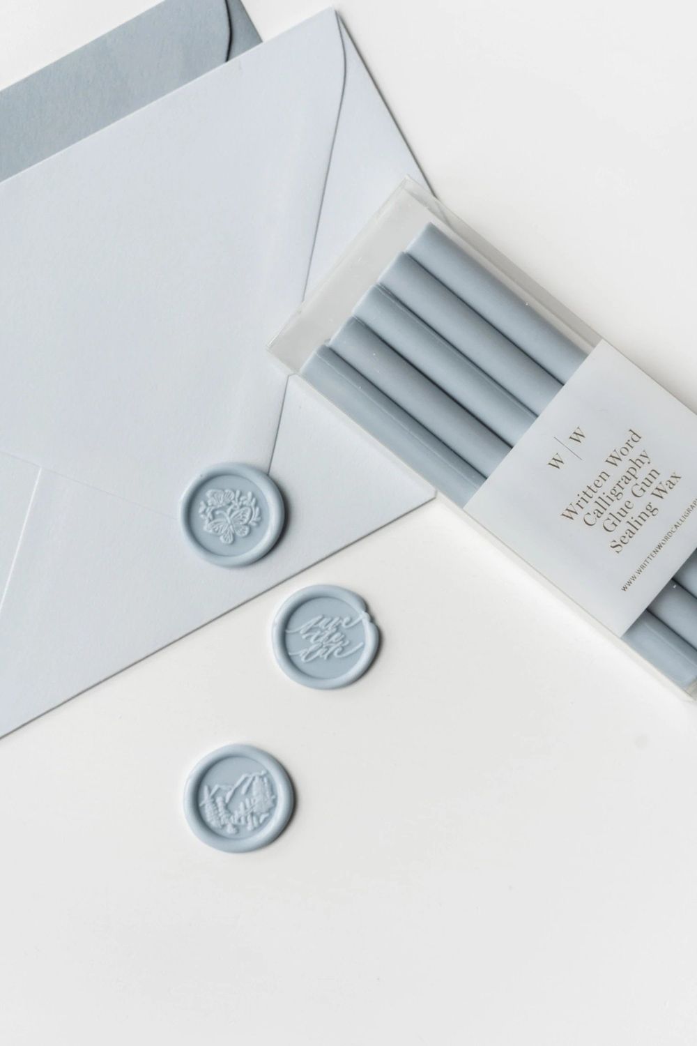 Written Word Dusty Blue Glue Gun Wax Sticks Box of 5
