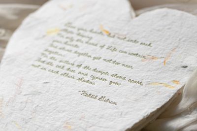 Kahlil Gibran Floral Poem Letterpress Card