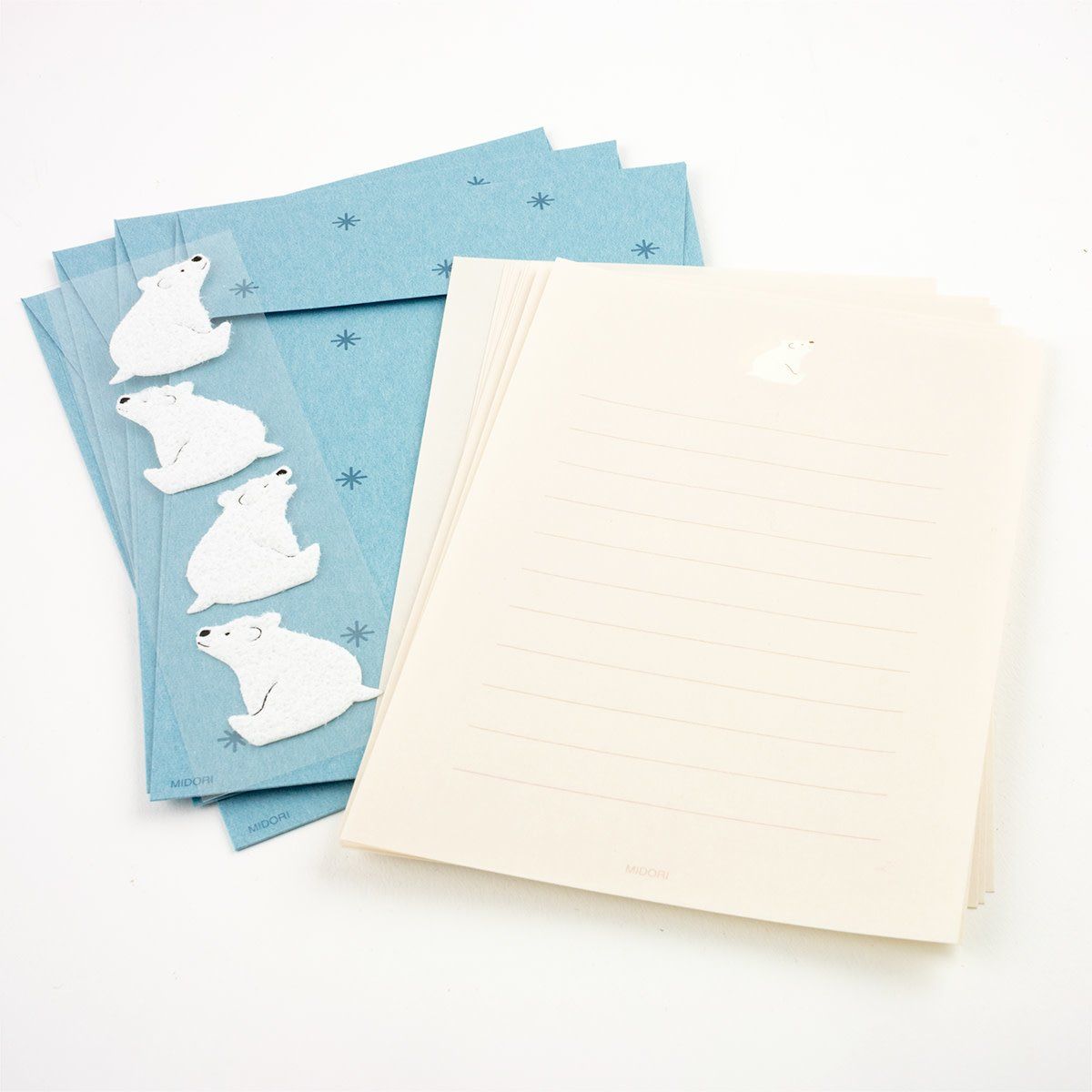 Midori MD Letter Set Polar Bear with Sticker