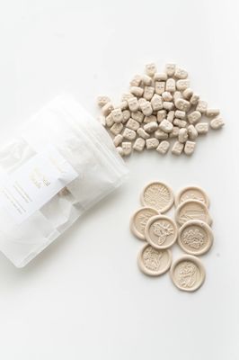 Written Word Beige Sealing Wax Beads Set of 100