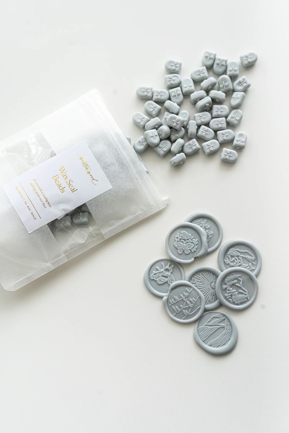 Written Word Pale Gray Sealing Wax Beads Set of 100