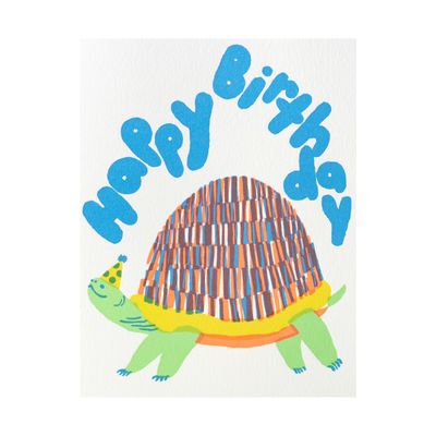Turtle Birthday Letterpress Card