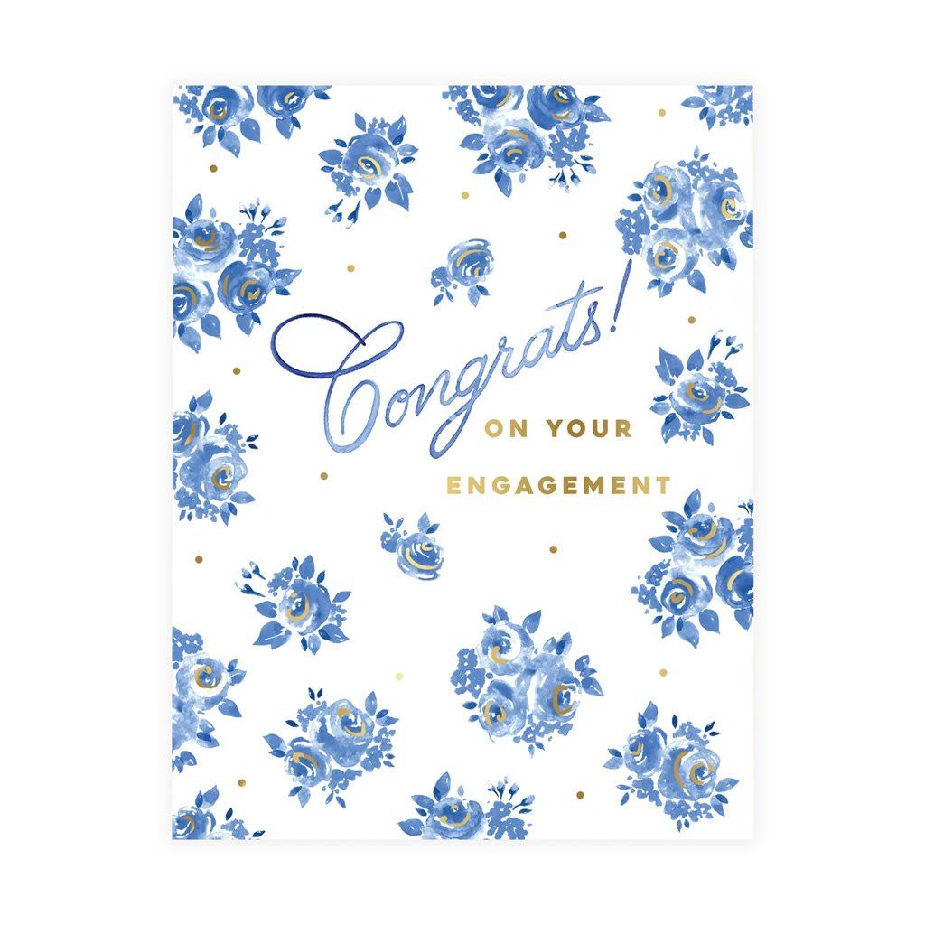 French Blue Engagement Card