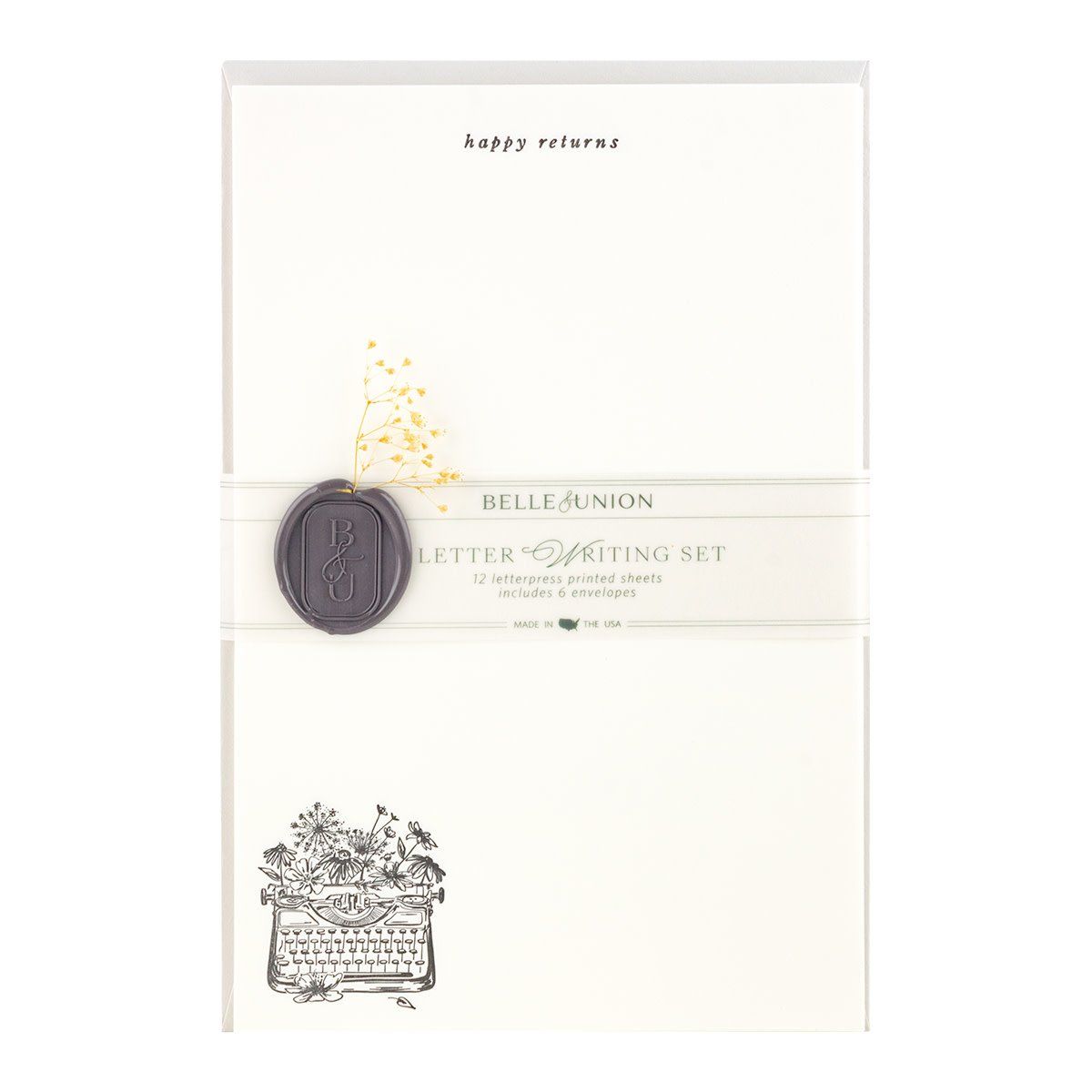 Happy Returns Letterpress Letter Sheet Set