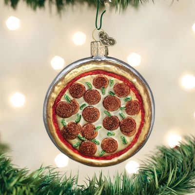 Pizza Pie Glass Ornament