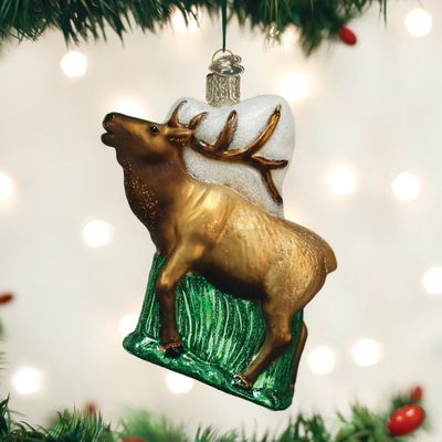 Elk Glass Ornament