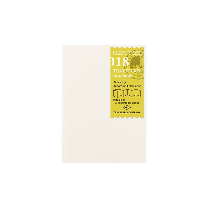 Refill Accordion Fold Paper Passport 018
