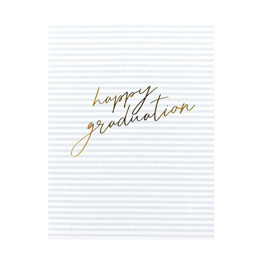 Graduation Ticking Stripe Letterpress Card