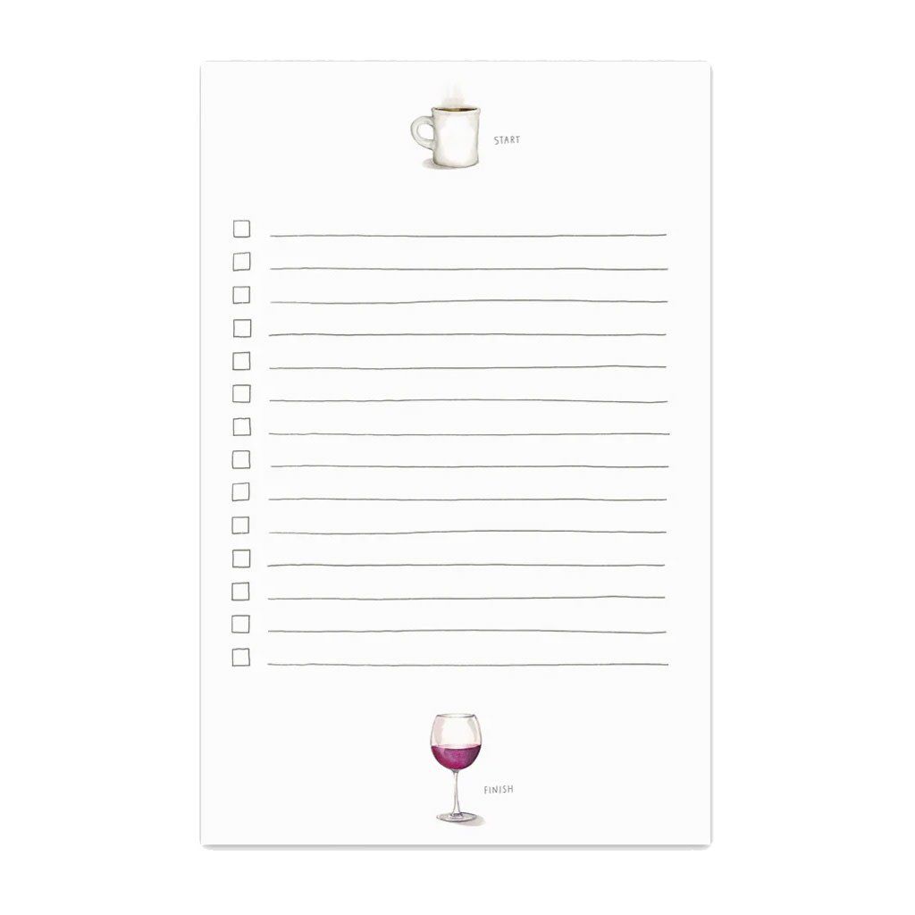 Start to Finish Coffee and Wine Notepad