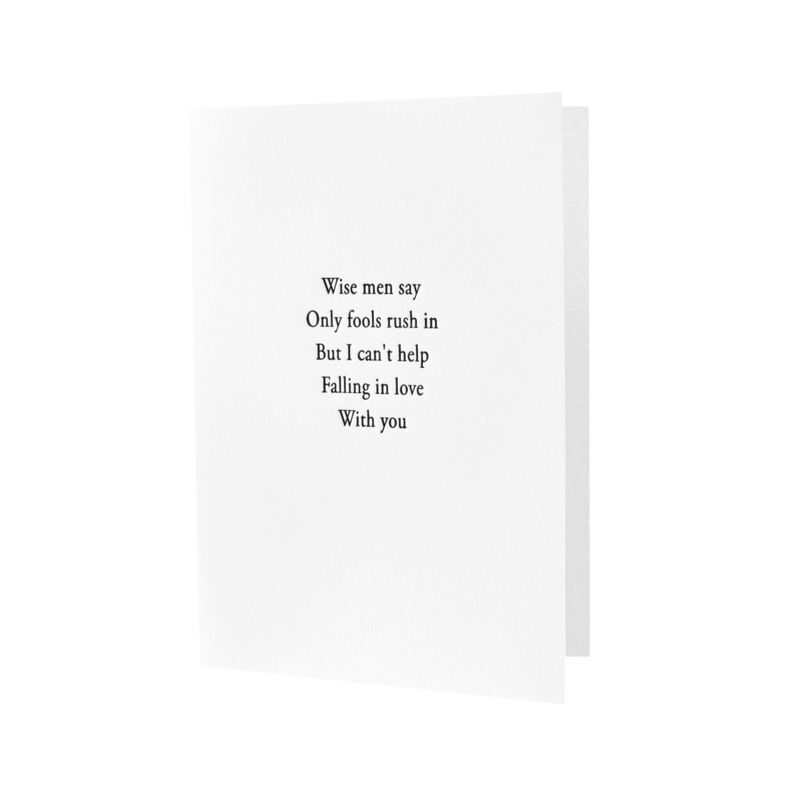 Wise Men Say Only Fools Rush In Letterpress Card