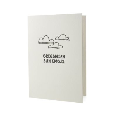 Oregonian Sun Emoji Letterpress Card