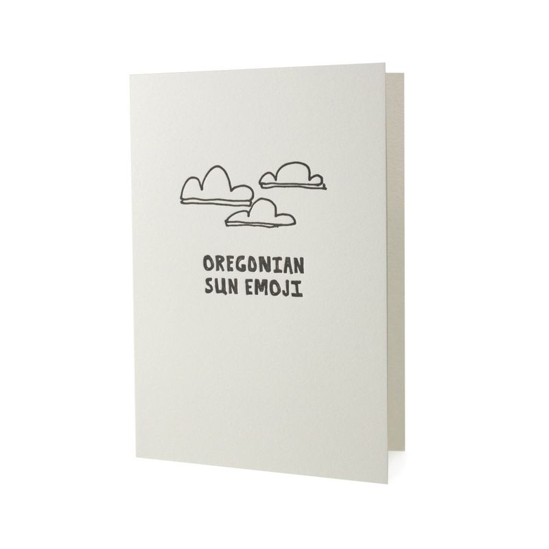 Oregonian Sun Emoji Letterpress Card