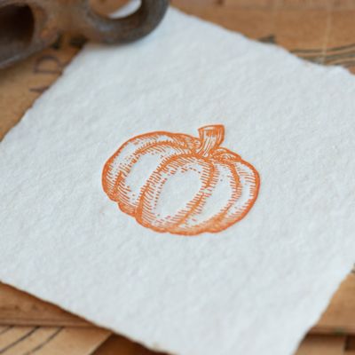 Pumpkin Petite Charm Letterpress Enclosure