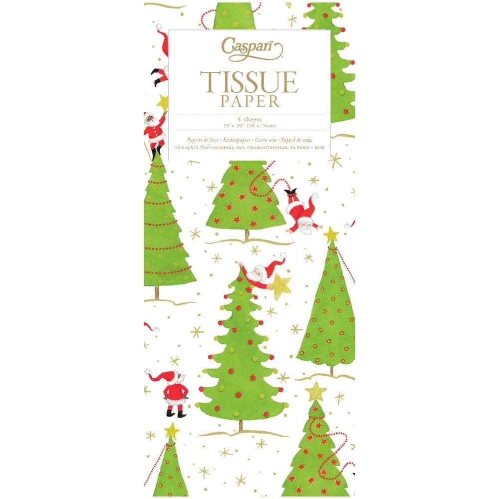 Twirling Santas Tissue Package 4 Sheets
