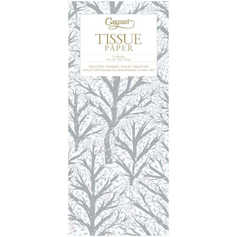 Winter Trees White/Silver Tissue Package 4 Sheets