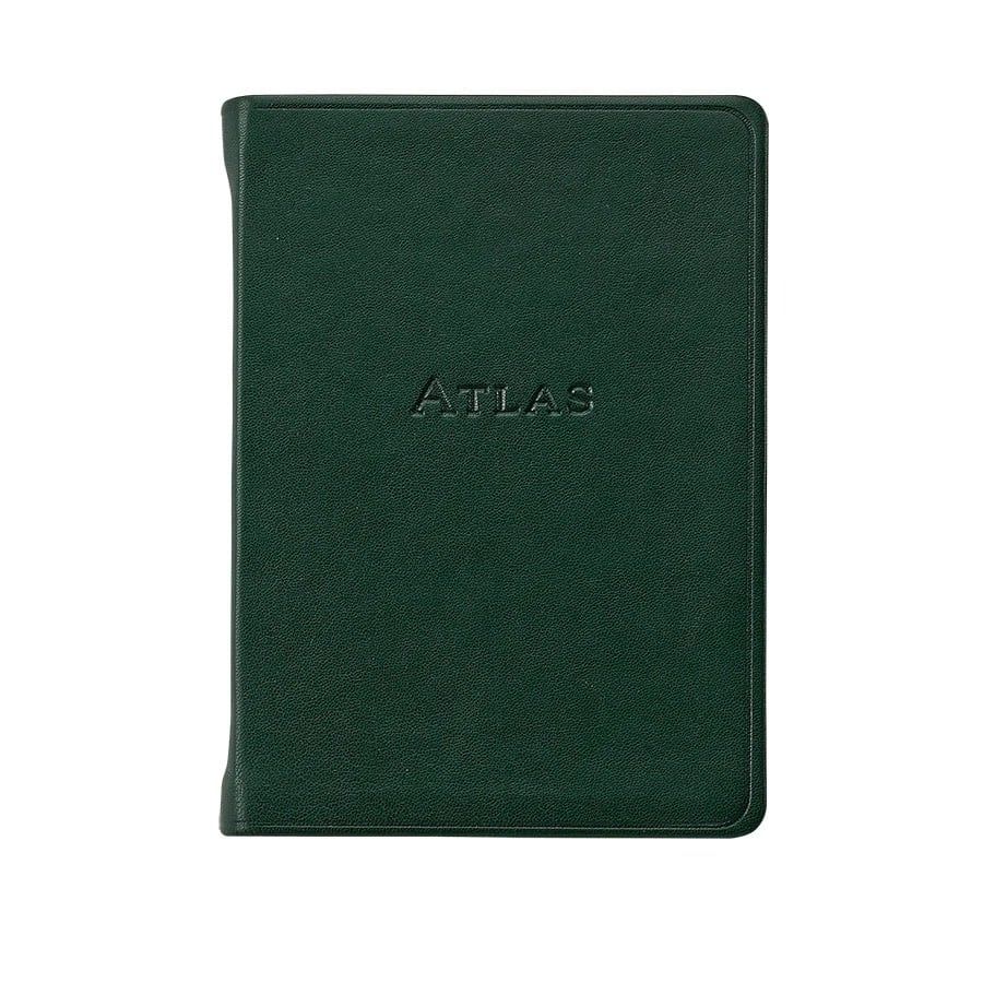 Traveler&#39;s World Atlas Green Leather