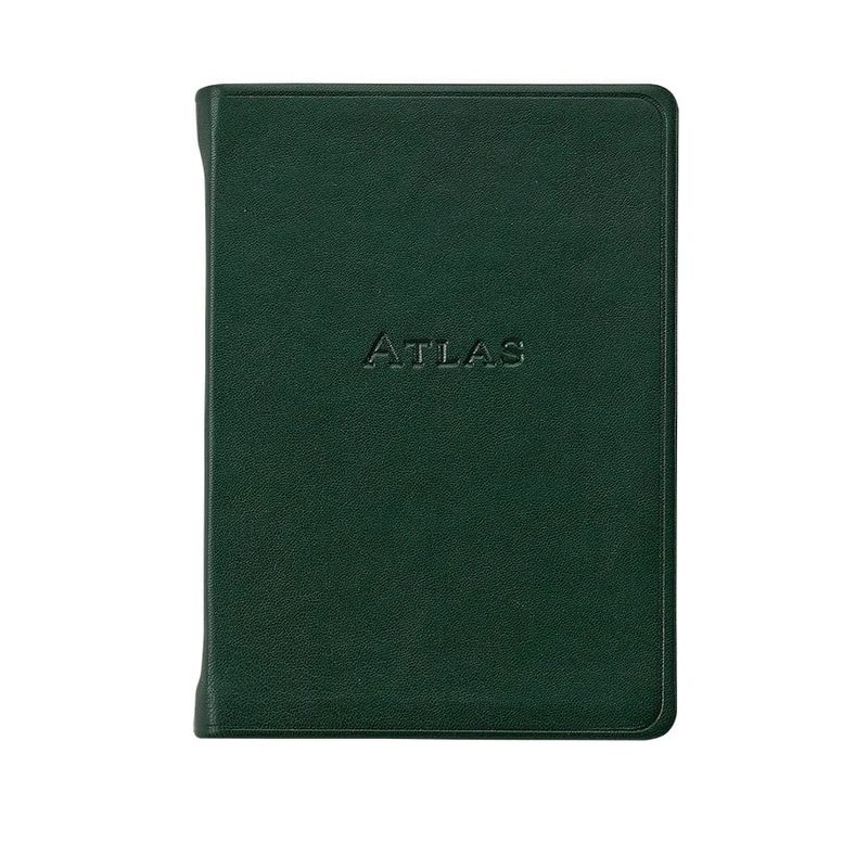 Traveler&#39;s World Atlas Green Leather