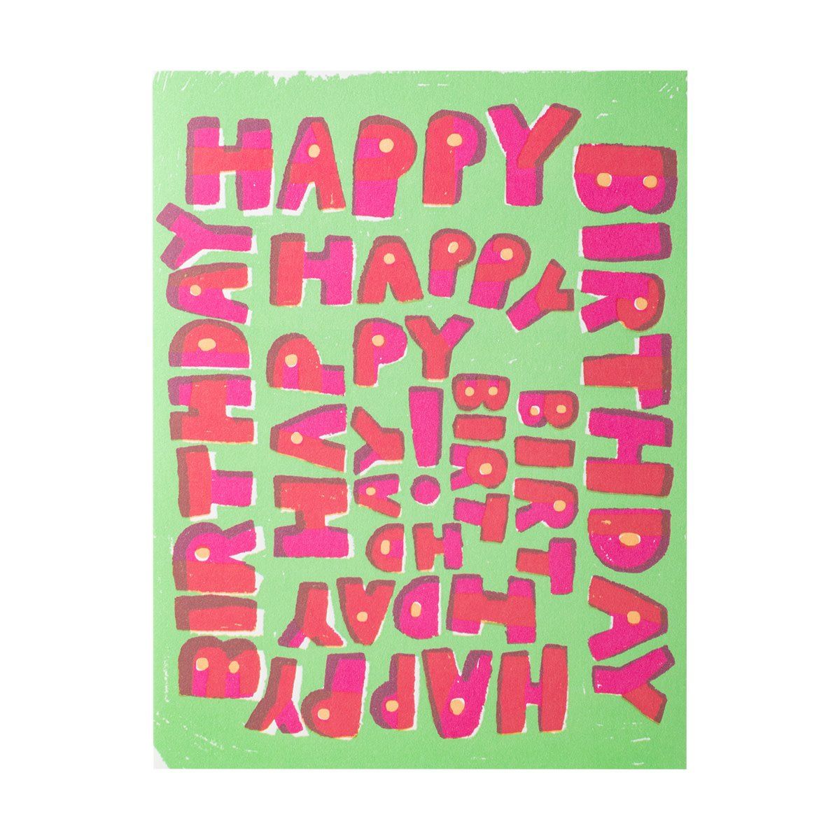 Happy Birthday Spiral Letterpress Card