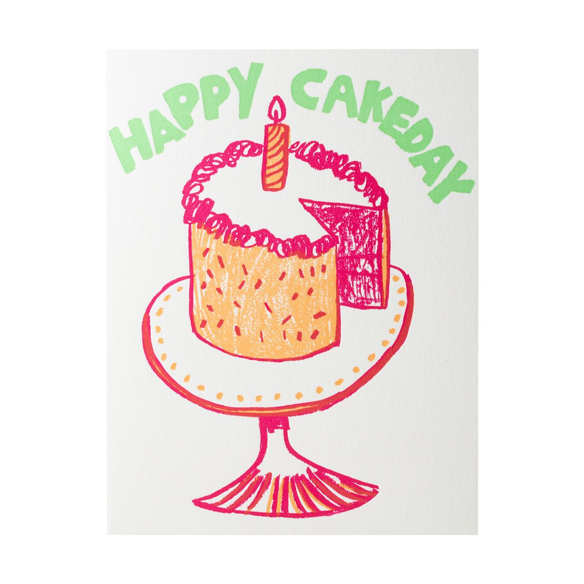 Birthday Cakeday Letterpress Card