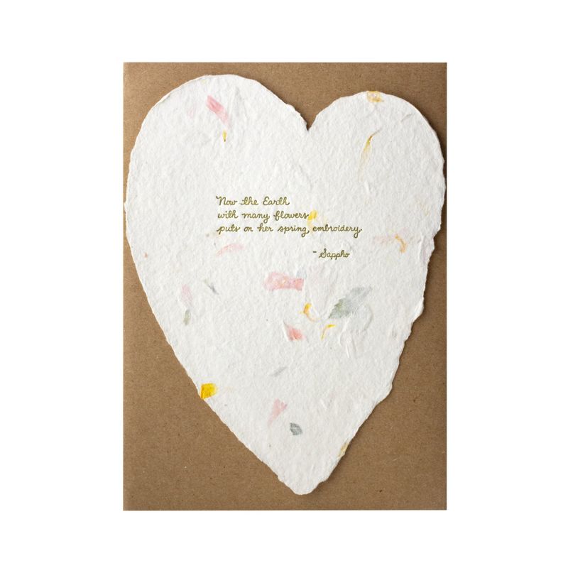 Sappho Floral Poem Letterpress Card