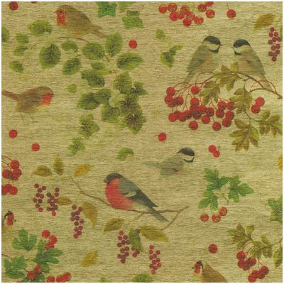 Winter Birds Gold Foil Embossed Wrapping Paper Roll