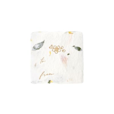 Petite Blossom Floral Handmade Paper Letterpress Tag