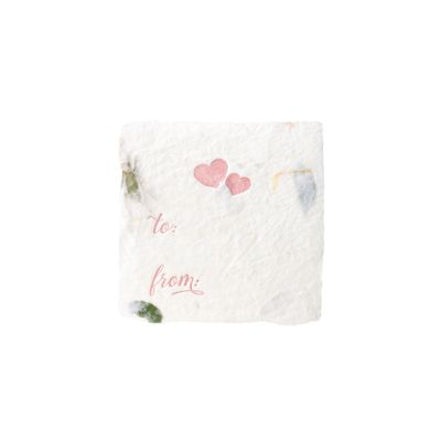 Petite Amour Floral Handmade Paper Letterpress Tag