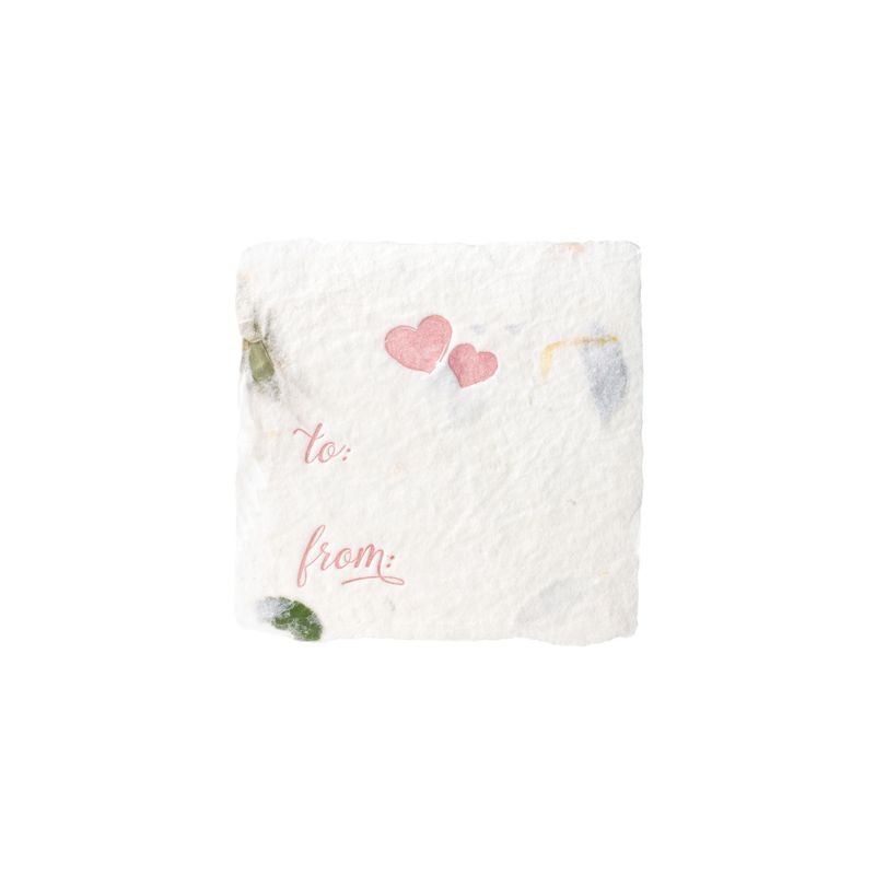 Petite Amour Floral Handmade Paper Letterpress Tag