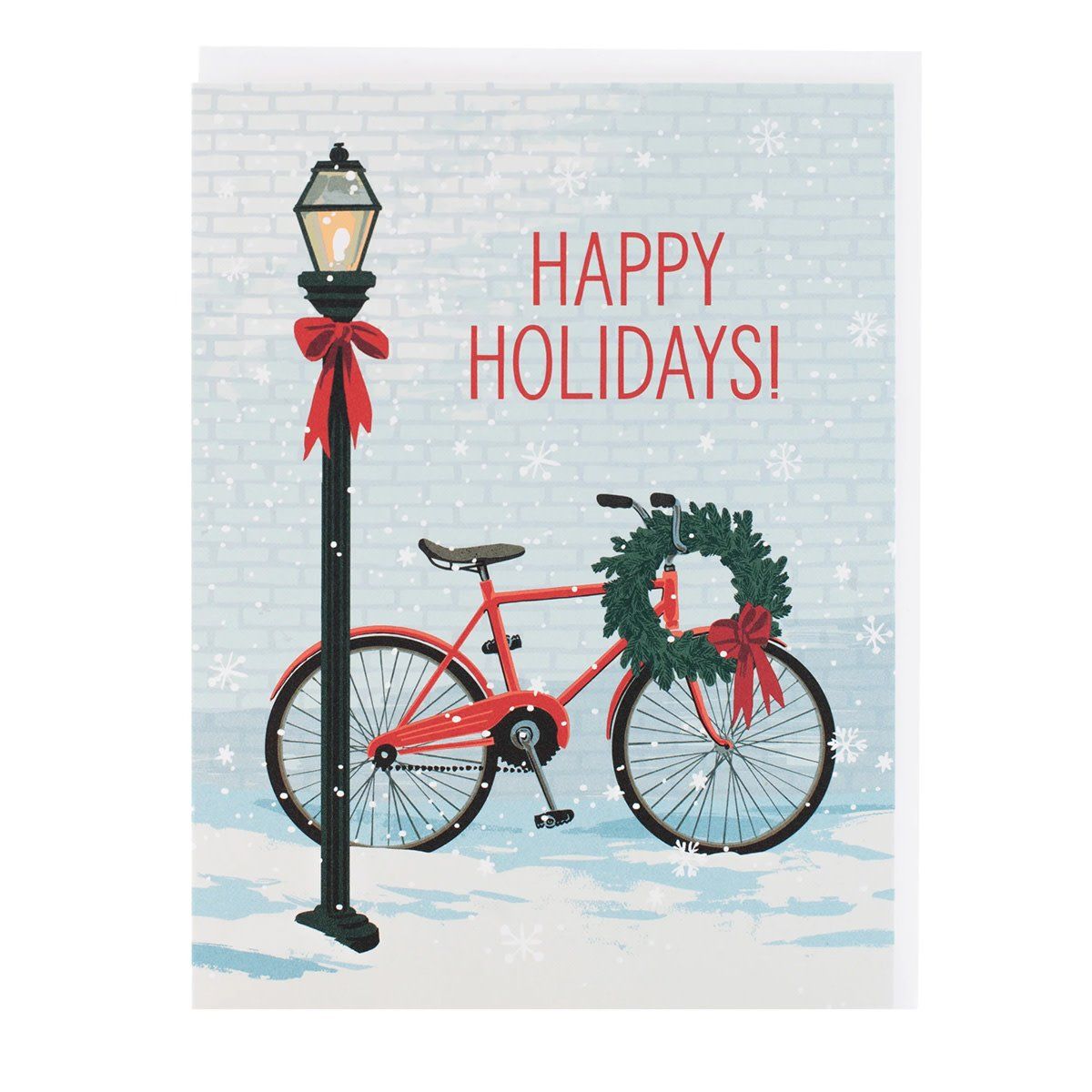 Red Bike With Wreath Card