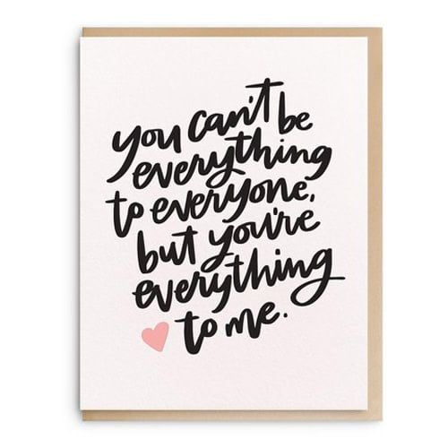 Everything to me Letterpress Card