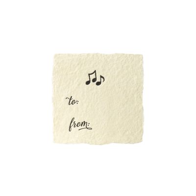 Petite Music Cream Handmade Paper Letterpress Tag