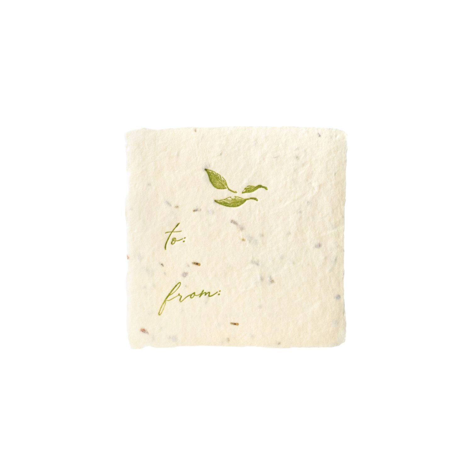 Petite Leaves Wildflower Seed Handmade Paper Letterpress Tag